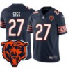 Bears #27 John Sisk Tackle Twill Jersey -Navy with 2023 Bear Head Logo Patch