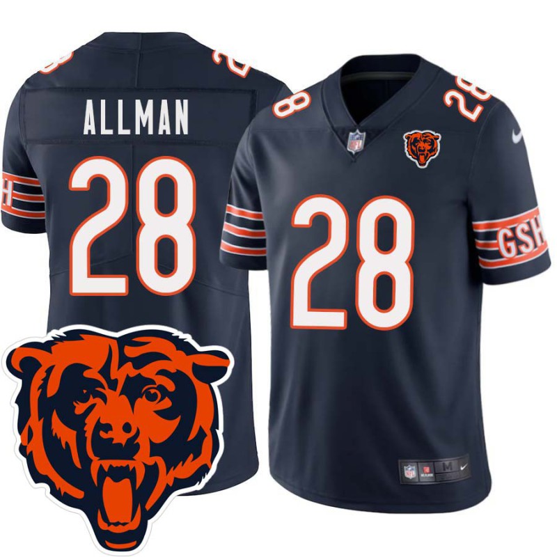 Bears #28 Bob Allman Tackle Twill Jersey -Navy with 2023 Bear Head Logo Patch