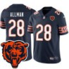 Bears #28 Bob Allman Tackle Twill Jersey -Navy with 2023 Bear Head Logo Patch