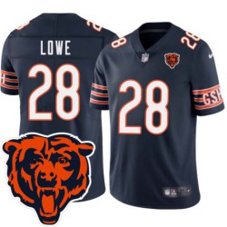 Bears #28 Lloyd Lowe Tackle Twill Jersey -Navy with 2023 Bear Head Logo Patch