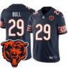 Bears #29 Ronnie Bull Tackle Twill Jersey -Navy with 2023 Bear Head Logo Patch