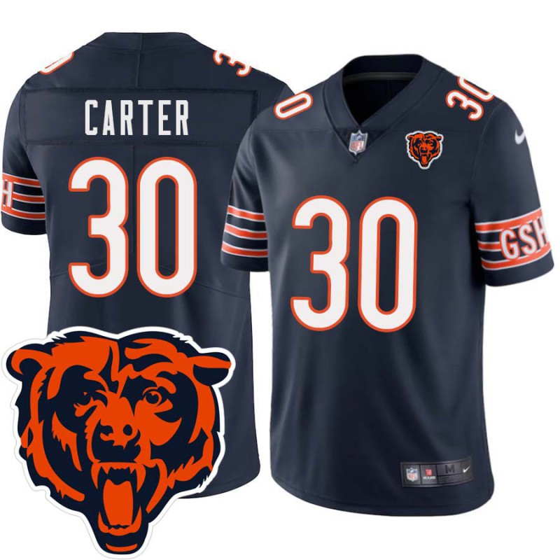 Bears #30 Tony Carter Tackle Twill Jersey -Navy with 2023 Bear Head Logo Patch