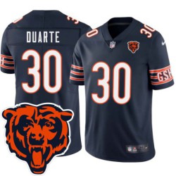 Bears #30 George Duarte Tackle Twill Jersey -Navy with 2023 Bear Head Logo Patch