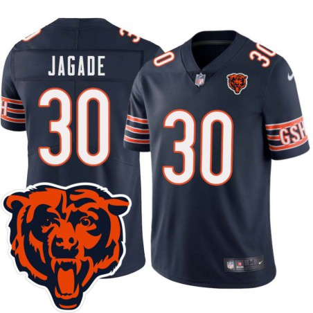 Bears #30 Chick Jagade Tackle Twill Jersey -Navy with 2023 Bear Head Logo Patch