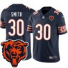 Bears #30 Allen Smith Tackle Twill Jersey -Navy with 2023 Bear Head Logo Patch