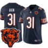 Bears #31 Len Akin Tackle Twill Jersey -Navy with 2023 Bear Head Logo Patch