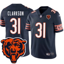 Bears #31 Stu Clarkson Tackle Twill Jersey -Navy with 2023 Bear Head Logo Patch