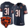 Bears #31 Isaiah Frey Tackle Twill Jersey -Navy with 2023 Bear Head Logo Patch