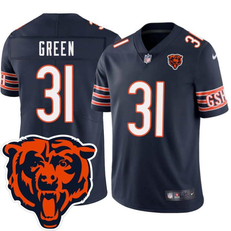 Bears #31 Mark Green Tackle Twill Jersey -Navy with 2023 Bear Head Logo Patch