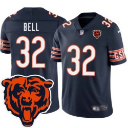 Bears #32 Kahlil Bell Tackle Twill Jersey -Navy with 2023 Bear Head Logo Patch