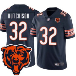 Bears #32 Anthony Hutchison Tackle Twill Jersey -Navy with 2023 Bear Head Logo Patch