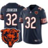 Bears #32 Leon Johnson Tackle Twill Jersey -Navy with 2023 Bear Head Logo Patch