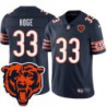 Bears #33 Merril Hoge Tackle Twill Jersey -Navy with 2023 Bear Head Logo Patch