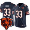 Bears #33 Mike Hull Tackle Twill Jersey -Navy with 2023 Bear Head Logo Patch