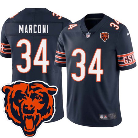 Bears #34 Joe Marconi Tackle Twill Jersey -Navy with 2023 Bear Head Logo Patch