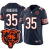 Bears #35 Jacquizz Rodgers Tackle Twill Jersey -Navy with 2023 Bear Head Logo Patch