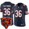 Bears #36 Sean Cattouse Tackle Twill Jersey -Navy with 2023 Bear Head Logo Patch