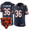 Bears #36 Stu Clarkson Tackle Twill Jersey -Navy with 2023 Bear Head Logo Patch