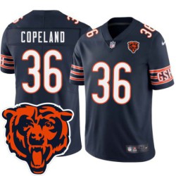 Bears #36 Ron Copeland Tackle Twill Jersey -Navy with 2023 Bear Head Logo Patch