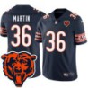 Bears #36 Sherrod Martin Tackle Twill Jersey -Navy with 2023 Bear Head Logo Patch