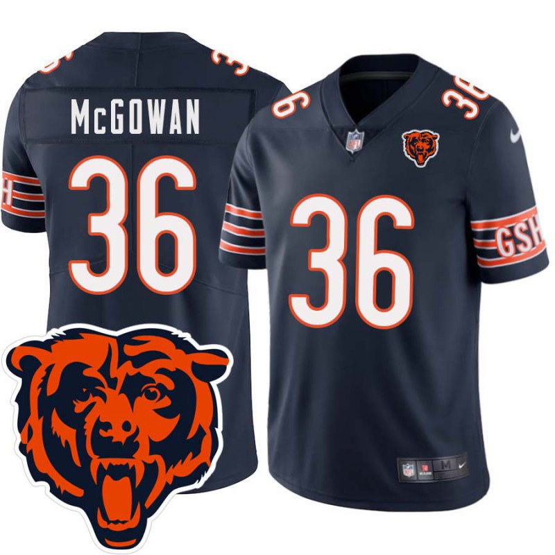 Bears #36 Brandon McGowan Tackle Twill Jersey -Navy with 2023 Bear Head Logo Patch