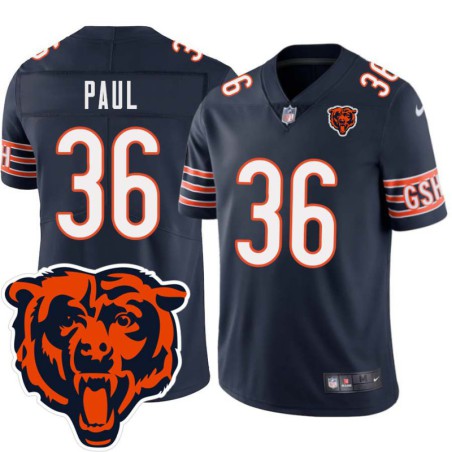 Bears #36 Markus Paul Tackle Twill Jersey -Navy with 2023 Bear Head Logo Patch