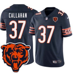 Bears #37 Bryce Callahan Tackle Twill Jersey -Navy with 2023 Bear Head Logo Patch