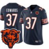 Bears #37 Cid Edwards Tackle Twill Jersey -Navy with 2023 Bear Head Logo Patch