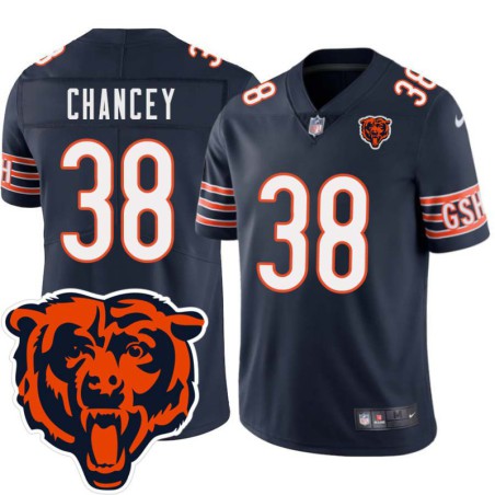 Bears #38 Robert Chancey Tackle Twill Jersey -Navy with 2023 Bear Head Logo Patch