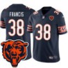 Bears #38 Sam Francis Tackle Twill Jersey -Navy with 2023 Bear Head Logo Patch