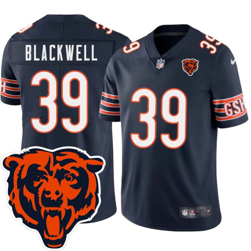 Bears #39 Josh Blackwell Tackle Twill Jersey -Navy with 2023 Bear Head Logo Patch