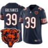 Bears #39 George Gulyanics Tackle Twill Jersey -Navy with 2023 Bear Head Logo Patch