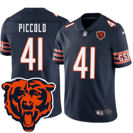 Bears #41 Brian Piccolo Tackle Twill Jersey -Navy with 2023 Bear Head Logo Patch