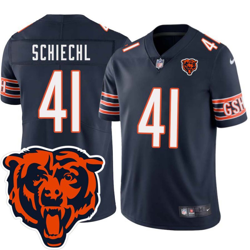 Bears #41 John Schiechl Tackle Twill Jersey -Navy with 2023 Bear Head Logo Patch