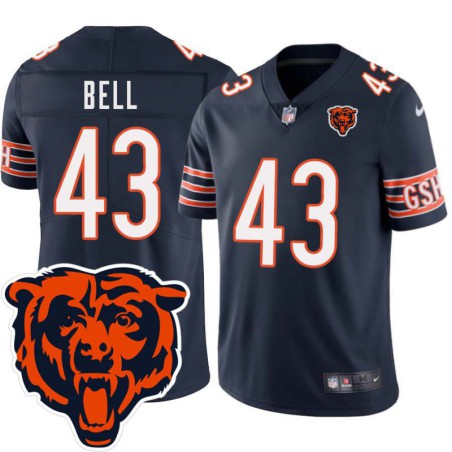 Bears #43 Joique Bell Tackle Twill Jersey -Navy with 2023 Bear Head Logo Patch