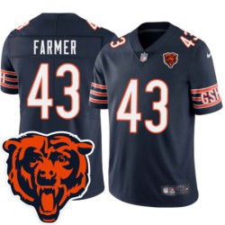 Bears #43 George Farmer Tackle Twill Jersey -Navy with 2023 Bear Head Logo Patch