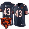 Bears #43 DeMarquis Gates Tackle Twill Jersey -Navy with 2023 Bear Head Logo Patch