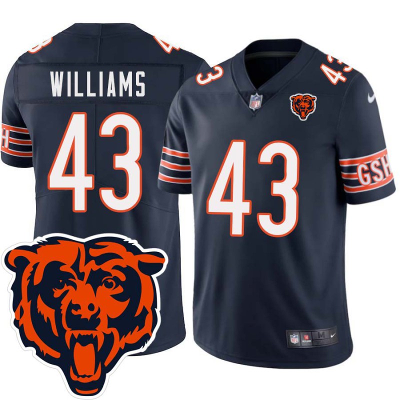 Bears #43 Walt Williams Tackle Twill Jersey -Navy with 2023 Bear Head Logo Patch