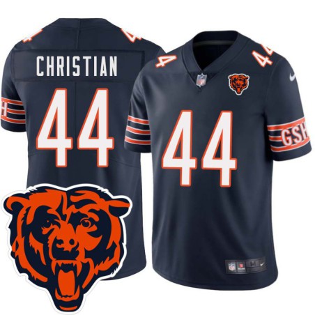 Bears #44 Bob Christian Tackle Twill Jersey -Navy with 2023 Bear Head Logo Patch