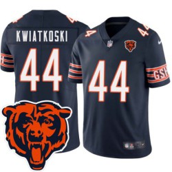 Bears #44 Nick Kwiatkoski Tackle Twill Jersey -Navy with 2023 Bear Head Logo Patch