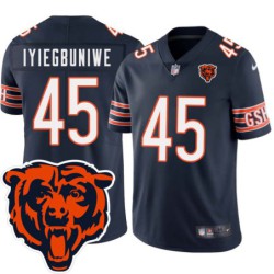 Bears #45 Joel Iyiegbuniwe Tackle Twill Jersey -Navy with 2023 Bear Head Logo Patch