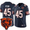 Bears #45 Rocky Ryan Tackle Twill Jersey -Navy with 2023 Bear Head Logo Patch