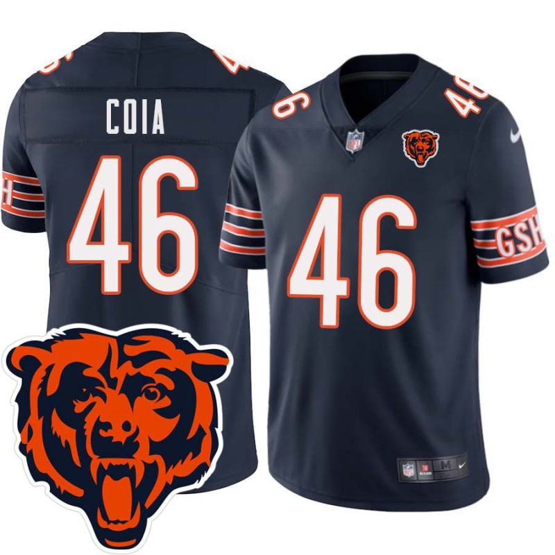 Bears #46 Angelo Coia Tackle Twill Jersey -Navy with 2023 Bear Head Logo Patch