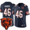 Bears #46 Chris Harris Tackle Twill Jersey -Navy with 2023 Bear Head Logo Patch