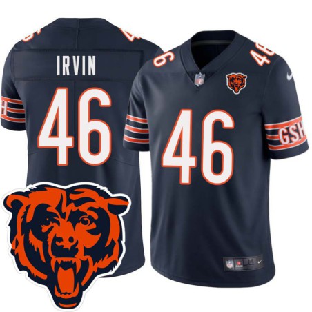 Bears #46 Bruce Irvin Tackle Twill Jersey -Navy with 2023 Bear Head Logo Patch