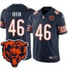 Bears #46 Bruce Irvin Tackle Twill Jersey -Navy with 2023 Bear Head Logo Patch