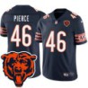 Bears #46 Artavis Pierce Tackle Twill Jersey -Navy with 2023 Bear Head Logo Patch