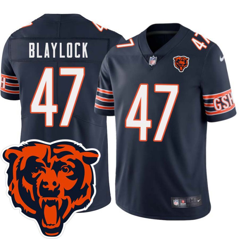 Bears #47 Anthony Blaylock Tackle Twill Jersey -Navy with 2023 Bear Head Logo Patch