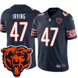 Bears #47 Isaiah Irving Tackle Twill Jersey -Navy with 2023 Bear Head Logo Patch