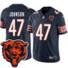 Bears #47 Bryan Johnson Tackle Twill Jersey -Navy with 2023 Bear Head Logo Patch